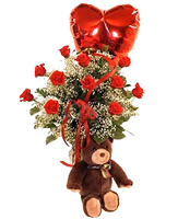HAPPY VALENTINE roses and flowers florist arrangements for your Valentine's day in Miami Florida USA... As our florist tradition we use only fresh roses and premier flowers imported directly from Ecuador... long stemmed roses and great clear vase for our LOVELY ARRANGEMENTS... Roses and Flowers for your HAPPY VALENTINE in Miami...